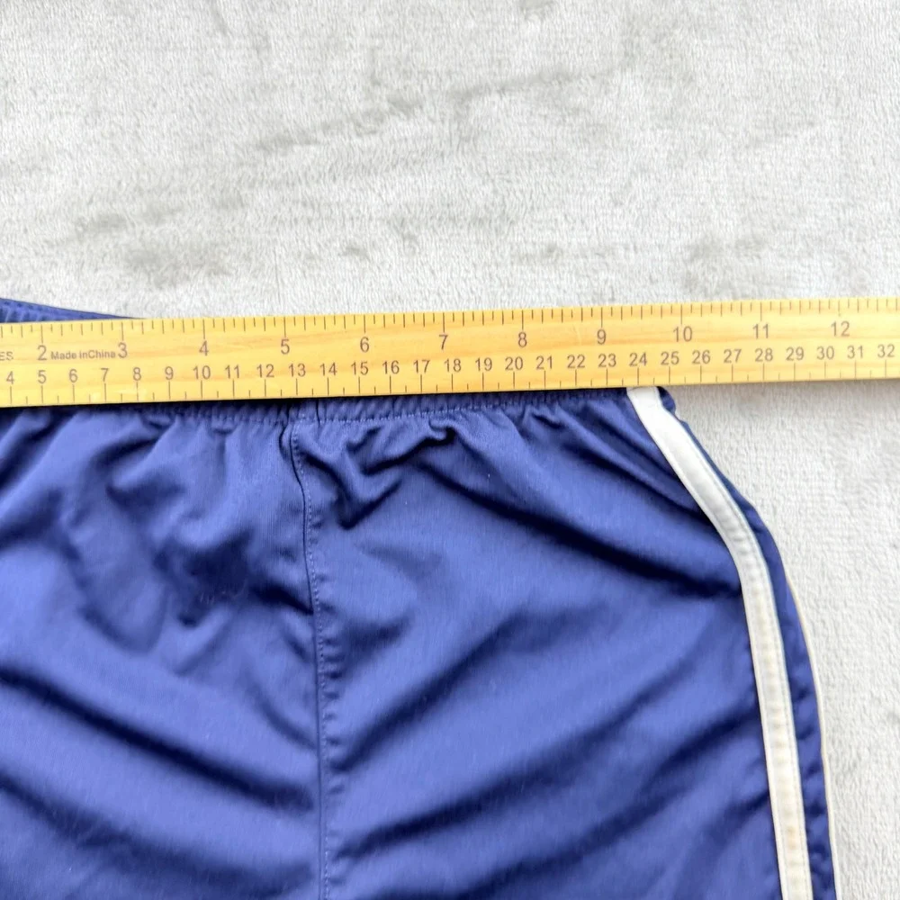 Adidas Navy Blue Shorts Kids Size 6 Red Graphic Hem Athletic Activewear